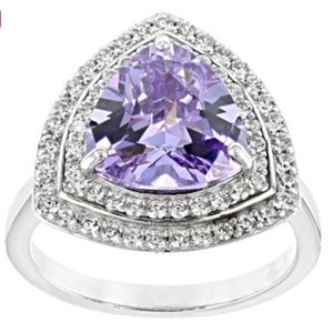 Lavendar &SIM Diamond .925 Sterling Ring 7.02 CTW